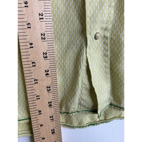 Diesel Mens Long Sleeve Shirt Size Large Green Diamond Pattern - Picture 5 of 9